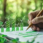 drawing person with pencil line green leaves